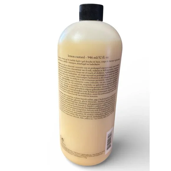 Philosophy Lemon Custard Shampoo Shower Gel Bubble Bath New Sealed W/Pump 32oz - Picture 2 of 3